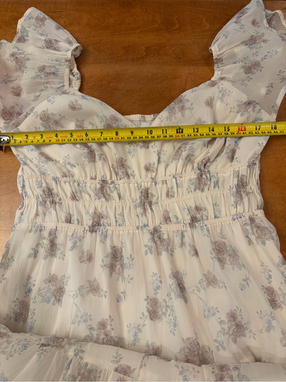 Petal & Pup Talia Cream Floral Maxi Dress with Ruffled Sleeves - Picture 7 of 13